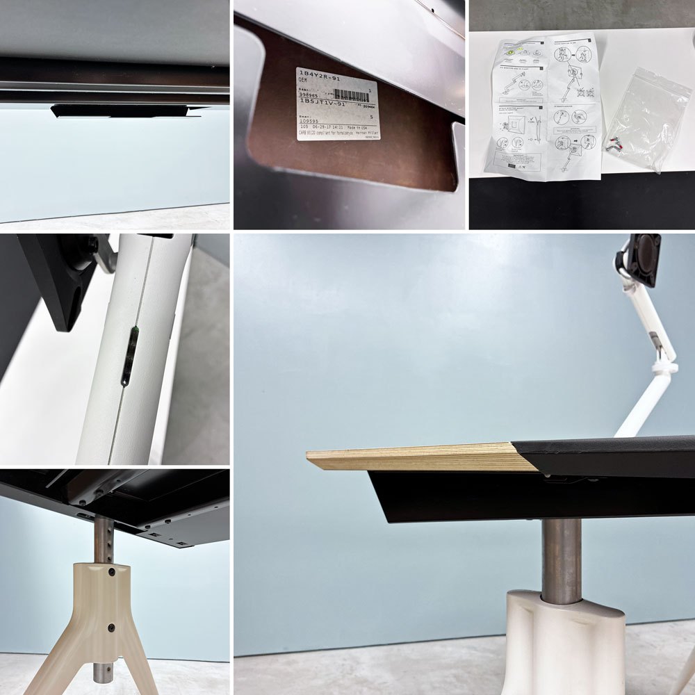 ハーマンミラー Herman Miller エンベロップデスク Envelop Desk スライド天板 & 高さ調節機能 ビル・スタンフ ジェフ・ウェバー モニターアーム付き ◎