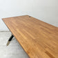 かなでもの KANADEMONO ザ・テーブル THE TABLE デスク ラバーウッド ブラウン W180cm スチール Xラインレッグ ブラック ●