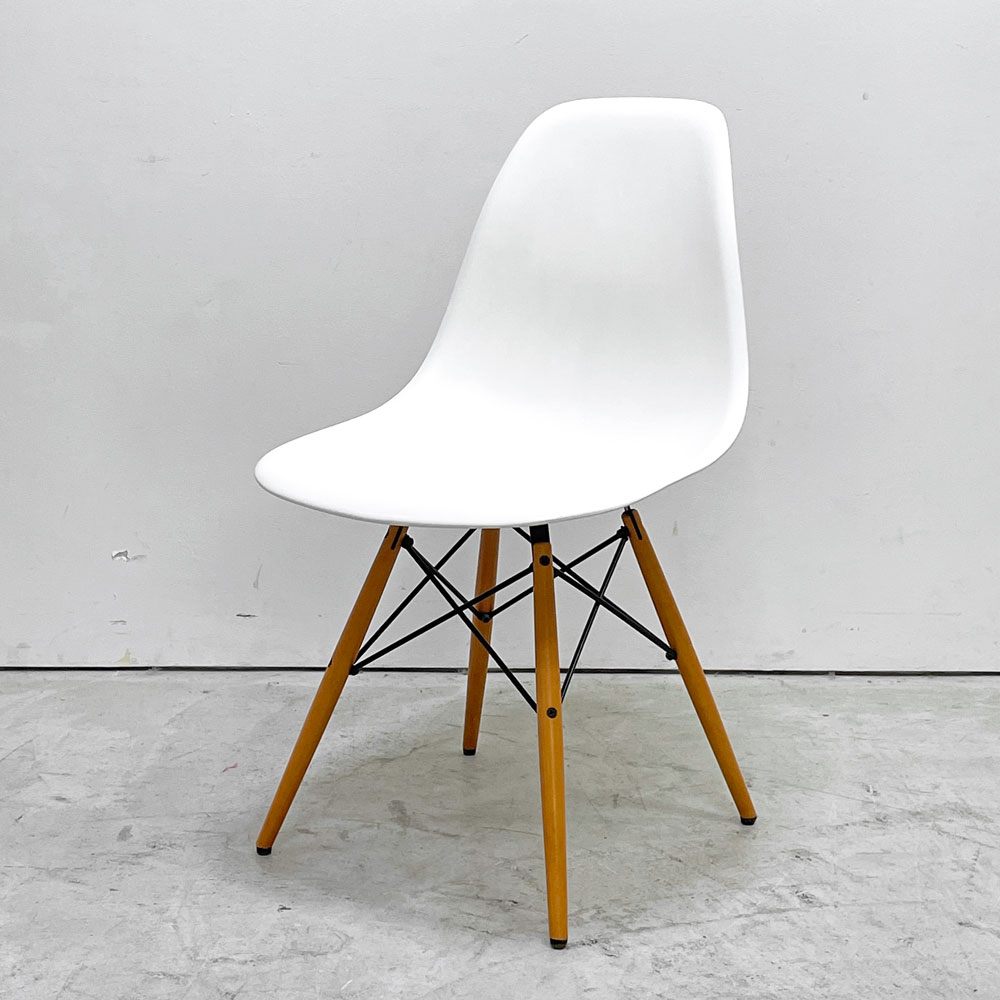 ヴィトラ vitra サイドシェルチェア ポリプロピレン製 ホワイト ドゥエルレッグ DSW C&R イームズ ミッドセンチュリー A ●