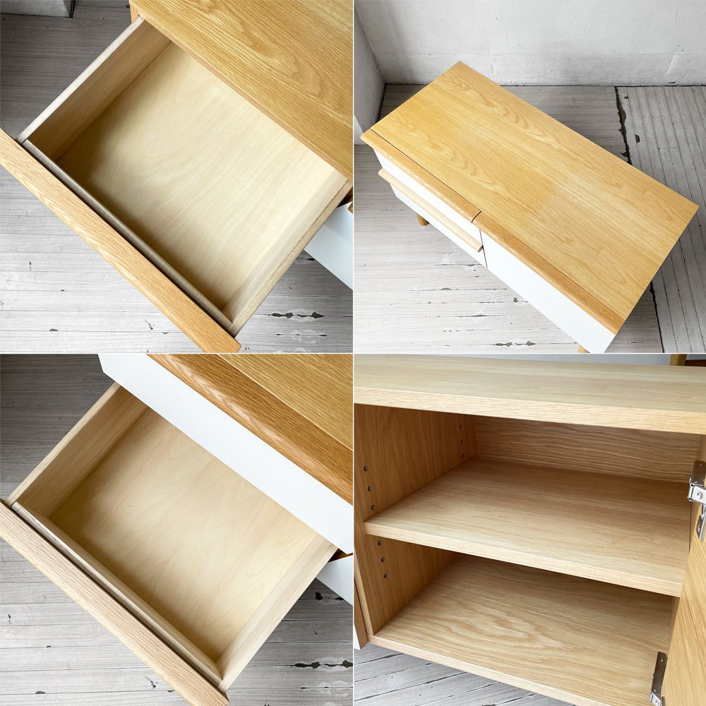イデー IDEE スティルト サイドボード S STILT SIDEBOARD S W94㎝ オーク材 ホワイト テレビボード マリナ・ボーティエ 北欧モダン 定価￥79.900- ★