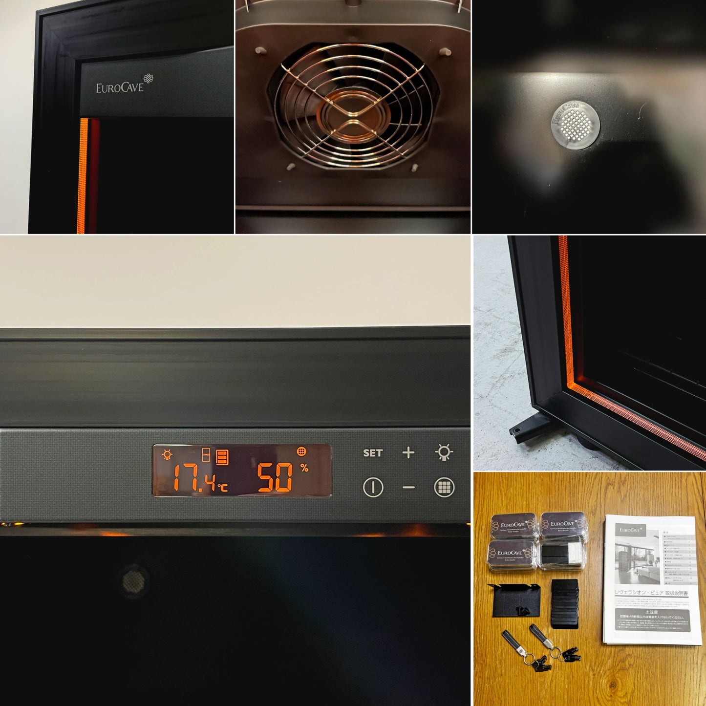 日仏商事 ユーロカーブ EUROCAVE レヴェラシオン Revelation 182本 ワインセラー コンプレッサー式 ブラック 二重ガラスドア 2021年式 定価￥1,320,000- ●