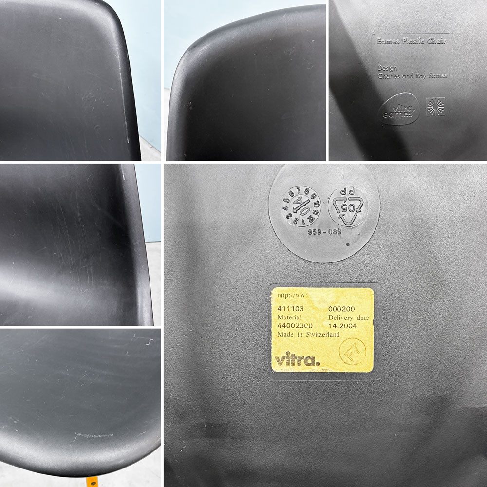 ヴィトラ Vitra サイドシェルチェア ブラック ドゥエルレッグ ポリプロピレン C&R イームズ ミッドセンチュリーモダン ◎