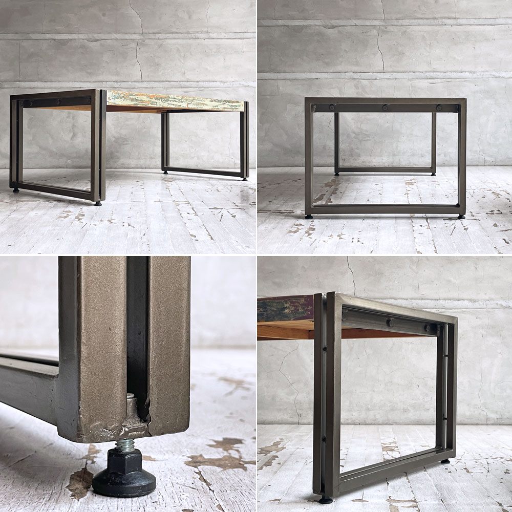 ディーボディ d-Bodhi フェルム FERUM インダストリアル コーヒーテーブル INDUSTRIAL COFFEE TABLE S ローテーブル チーク古材×アイアン 廃番 ♪