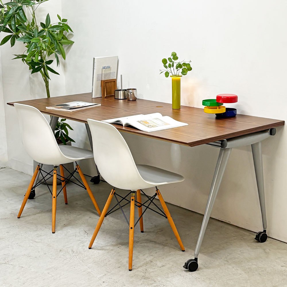 ハーマンミラー Herman Miller アバックエンバイロメンツ ABAK ミーティングテーブル デスク W180cm ウォールナットカラー キャスター付き ティム・ウォレス ●