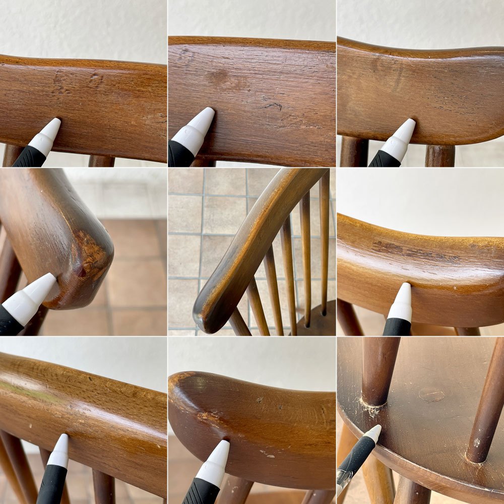 アーコール Ercol ゴールドスミス ダイニングチェア コロニアル ハイバック スティックバック エルム材 UKビンテージ 英国家具 ◇