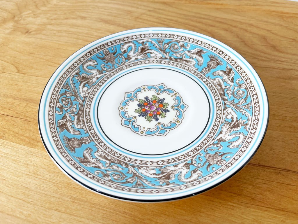 ウェッジウッド WEDGEWOOD フロレンティーン ターコイズ Florentine Turquoise ティーカップ&ソーサー C&S 英国 ★