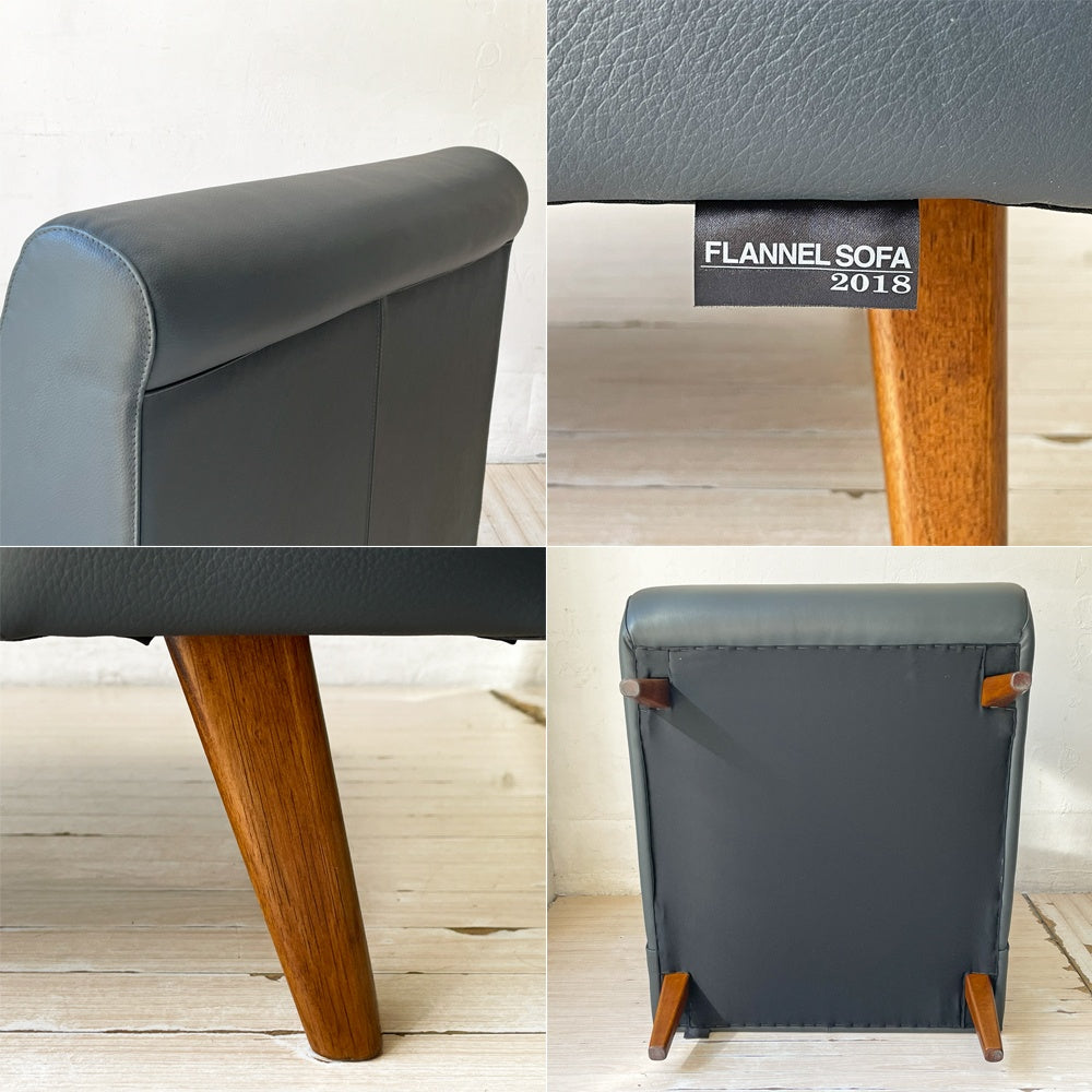 フランネルソファ FLANNEL SOFA プロント PRONT 1シーター ソファ アームレス フェイクレザー 合成皮革 定価89,000円程 ★